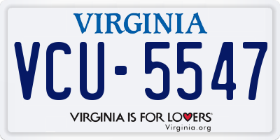 VA license plate VCU5547