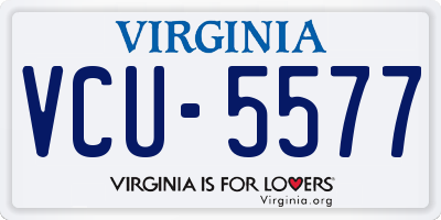 VA license plate VCU5577