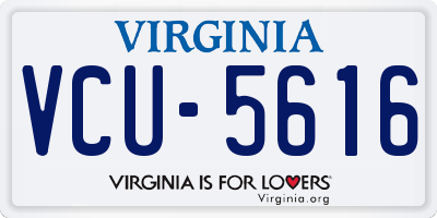 VA license plate VCU5616