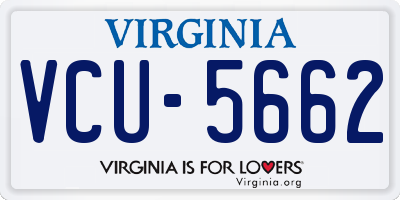 VA license plate VCU5662