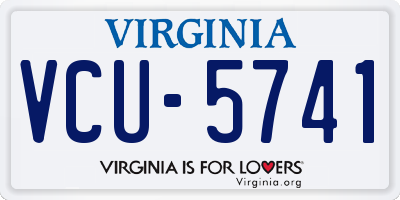 VA license plate VCU5741