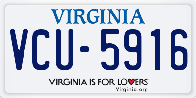 VA license plate VCU5916