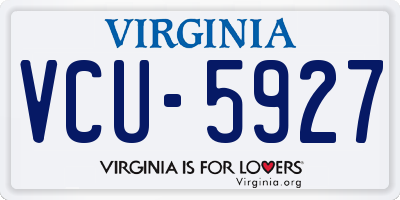 VA license plate VCU5927