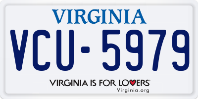 VA license plate VCU5979