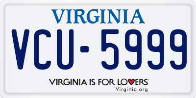 VA license plate VCU5999