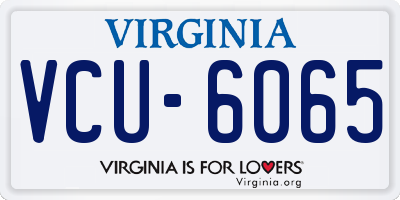 VA license plate VCU6065