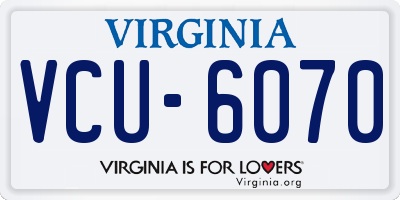 VA license plate VCU6070