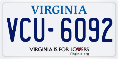 VA license plate VCU6092