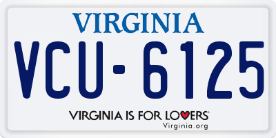 VA license plate VCU6125