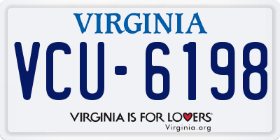 VA license plate VCU6198