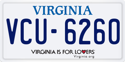 VA license plate VCU6260