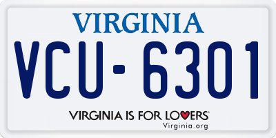 VA license plate VCU6301