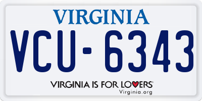 VA license plate VCU6343