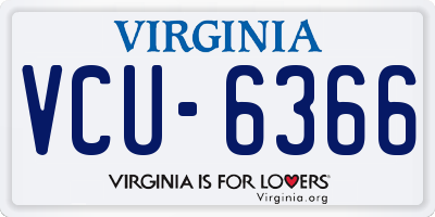 VA license plate VCU6366
