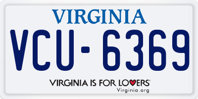 VA license plate VCU6369