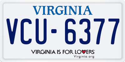 VA license plate VCU6377