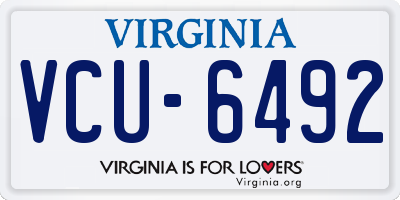 VA license plate VCU6492