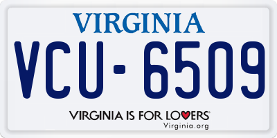 VA license plate VCU6509