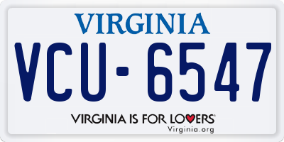 VA license plate VCU6547