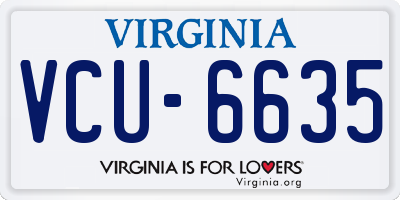 VA license plate VCU6635