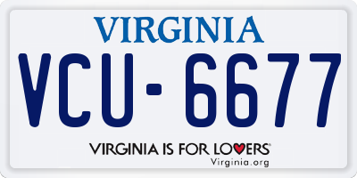 VA license plate VCU6677