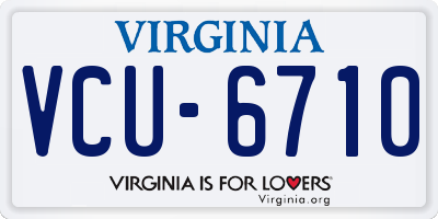VA license plate VCU6710