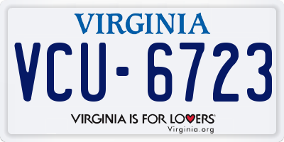 VA license plate VCU6723
