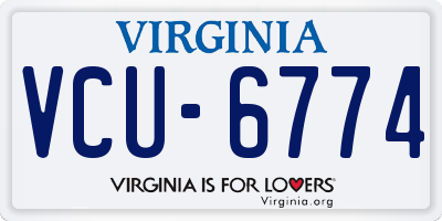 VA license plate VCU6774