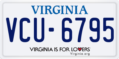 VA license plate VCU6795