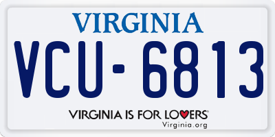 VA license plate VCU6813