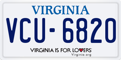 VA license plate VCU6820