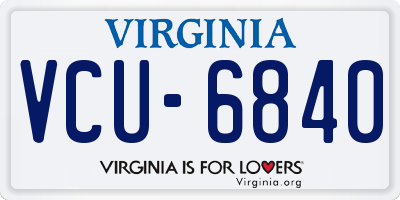 VA license plate VCU6840