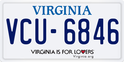 VA license plate VCU6846