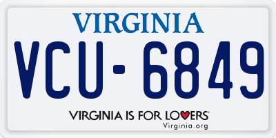 VA license plate VCU6849