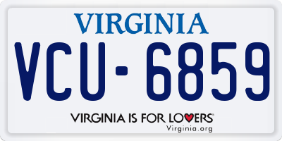 VA license plate VCU6859