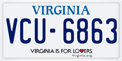 VA license plate VCU6863