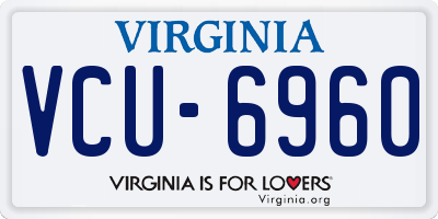 VA license plate VCU6960