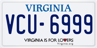 VA license plate VCU6999