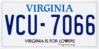 VA license plate VCU7066
