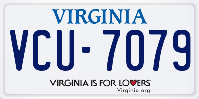VA license plate VCU7079