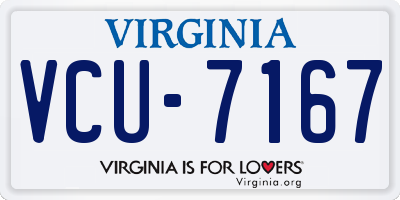 VA license plate VCU7167