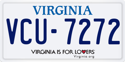 VA license plate VCU7272