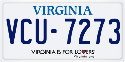 VA license plate VCU7273