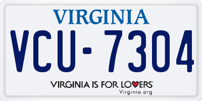 VA license plate VCU7304