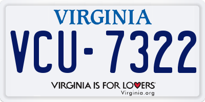 VA license plate VCU7322