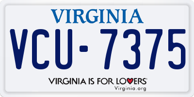 VA license plate VCU7375