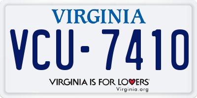 VA license plate VCU7410