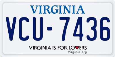 VA license plate VCU7436