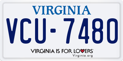 VA license plate VCU7480