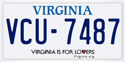 VA license plate VCU7487